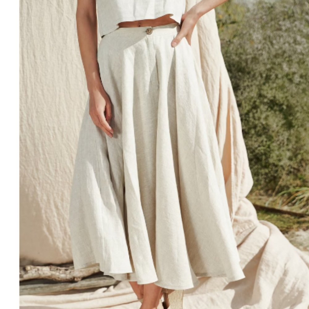 Linen Maxi Skirt - LinenHandmadeStudio - NWT